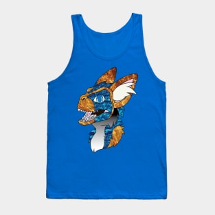 Dino Fursuit Furry Skulldog Fursona blue graphic Tank Top